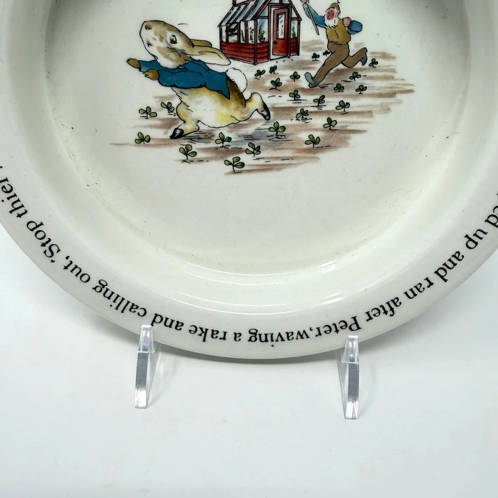 Wedgwood Peter Rabbit Child Bowl Plate Stop Thief Beatrix Potter